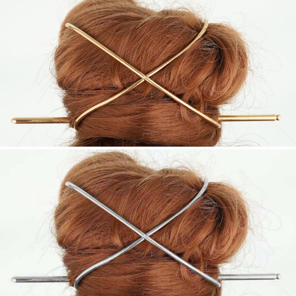 Metal Hair Bun Holder w/ Stick